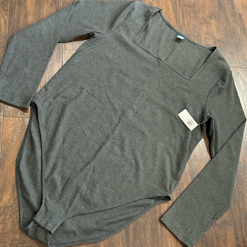 NWT Womens Old Navy Long-Sleeve Ribbed Knit Bodysuit